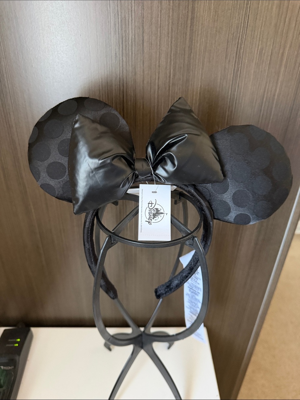 Disney Black Minnie Mouse Ear Headband with Shiny Bow
